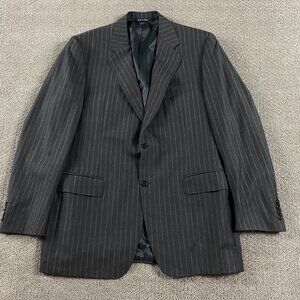 Canali Super 120s Wool Blazer Sport Coat Men's 40R Gray Pinstripe
